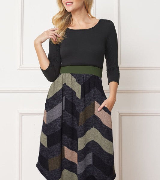 Chic Curved Hem Midi Dress for Effortless Elegance