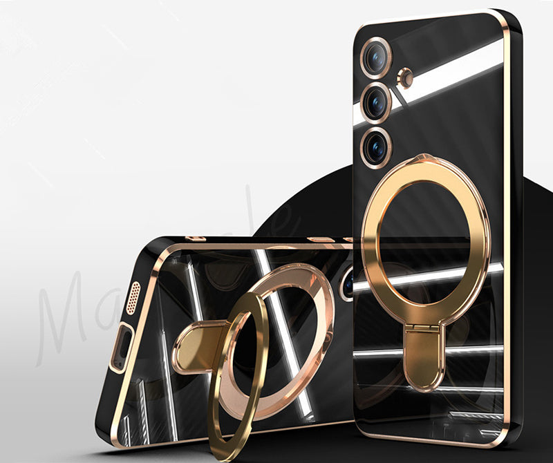 Samsung Magsafe Series | Electroplated Magnetic Ring Mobile Phone Case - onlinemegasale.com