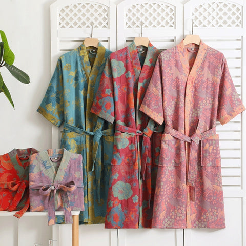 Rosebud Elegance Comfort Bathrobe - onlinemegasale.com