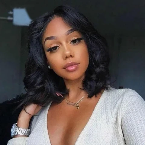 Cranberry Body Wave Lace Closure Bob Wigs Short Indian Human Hair Wigs For Black Women