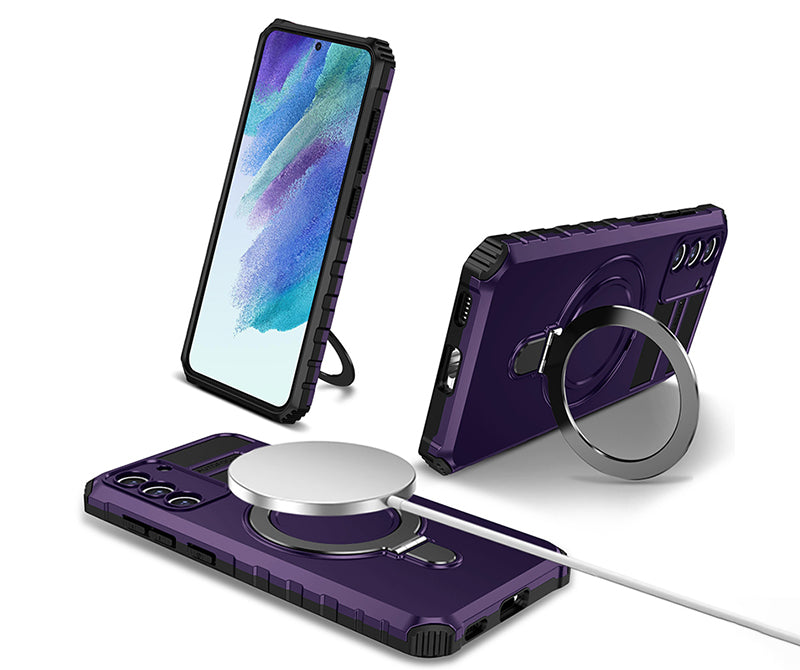 Samsung Magsafe Series | Rotating Magnetic Ring Stand Mobile Phone Case - onlinemegasale.com