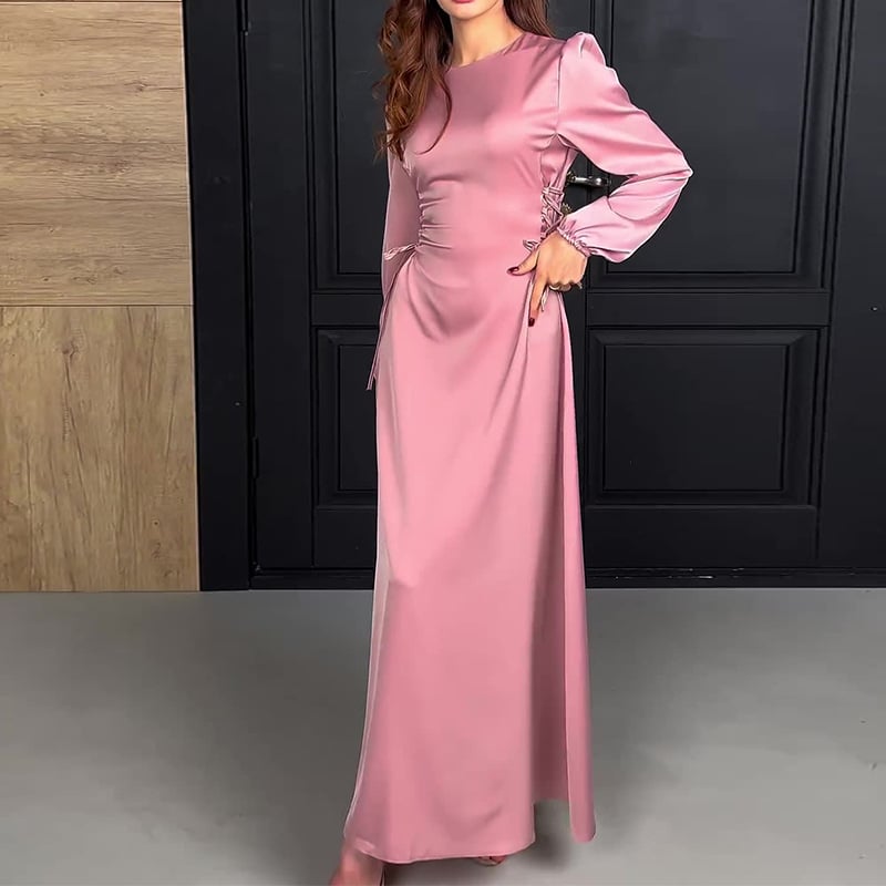 French Elegant Soft Elastic Cuff Long Dress - onlinemegasale.com