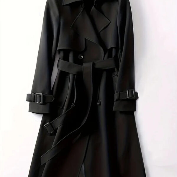 Chic Women's Double-Breasted Trench Coat with Stylish Belt