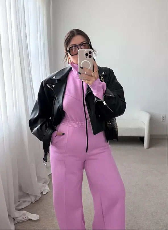 Candida™ - Winter Fleece Sport Jumpsuit - onlinemegasale.com