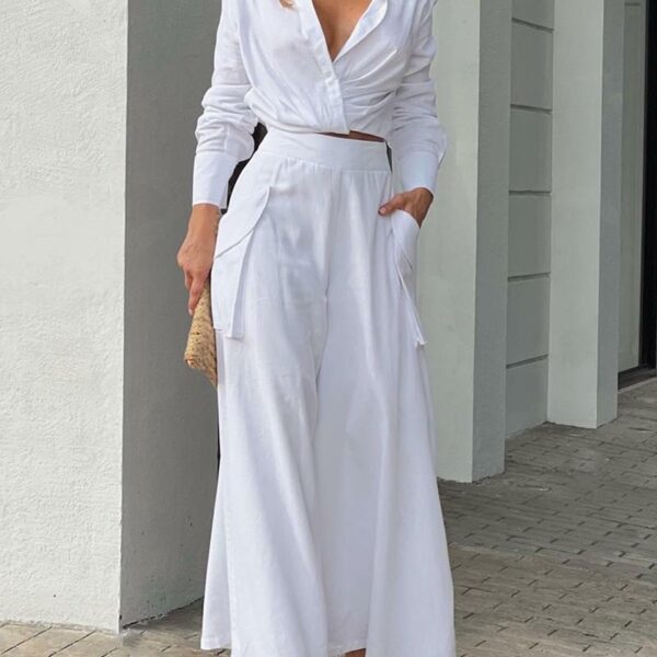 Solid color casual two-piece suit