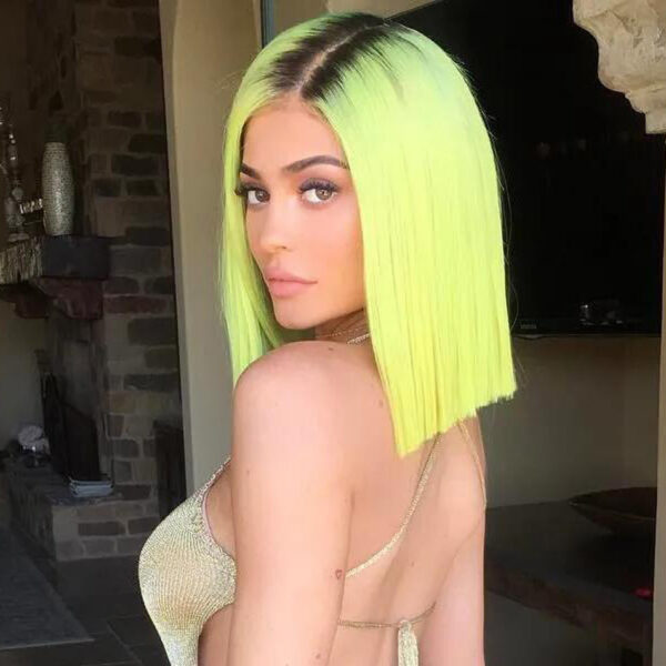 Cranberry Ombre 1B/Rose Neon Short Bob Straight 13X4 Middle Front Human Hair Wigs