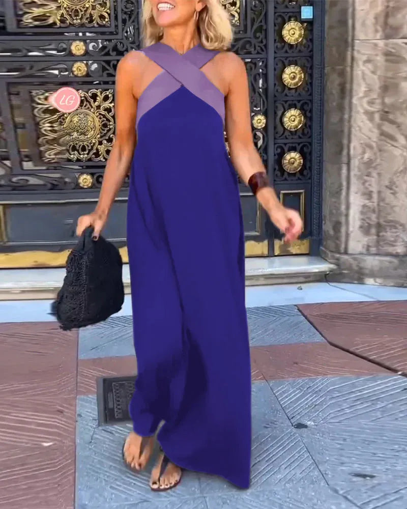 2277952025021012033767a97a99a8f8b-8bdb0759-9d24-4a8c-a247-3d8f471c5263_900x_21e77d65-6f4b-4845-90d0-ca1df9ea6db1 Oakley™ - Long Sleeveless Dress with Crossed Halter Neck - onlinemegasale.com