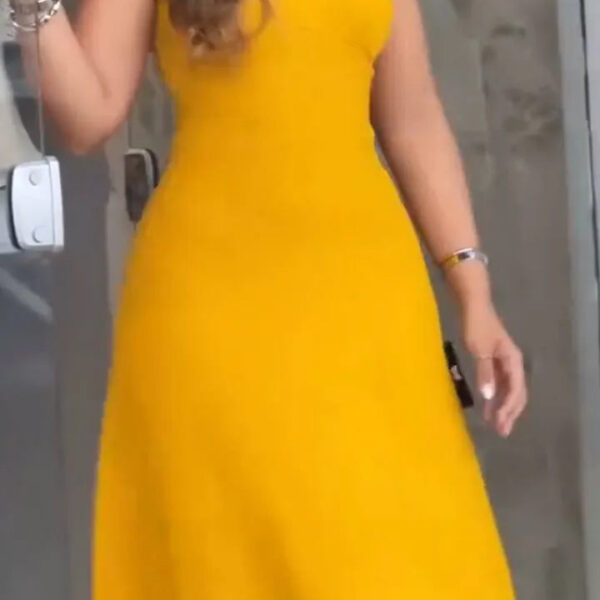 Pía - Casual Round Neck High Collar Dress