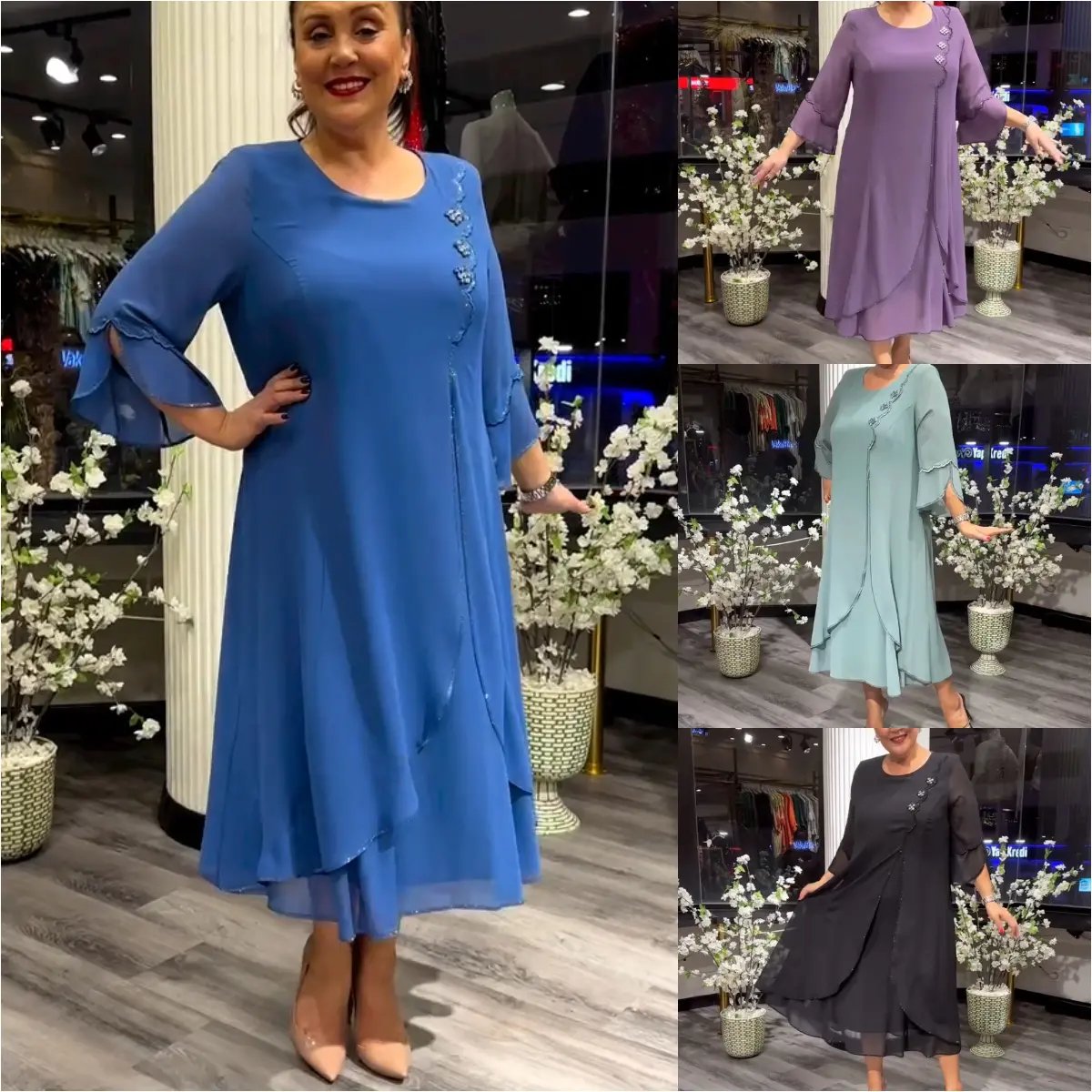 💕Women's chiffon solid color loose dress - onlinemegasale.com 💕Women's chiffon solid color loose dress - onlinemegasale.com
