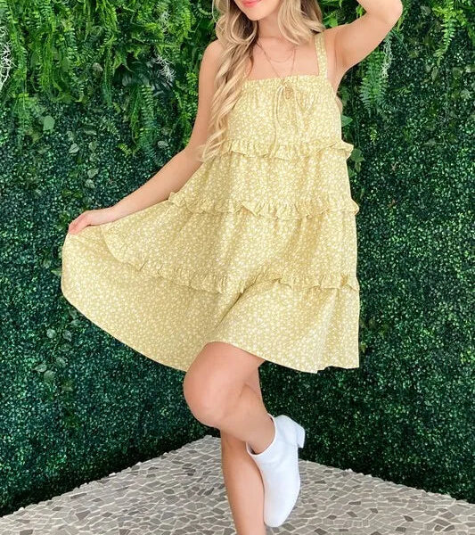 Ruffle Detailed Floral Babydoll Dress