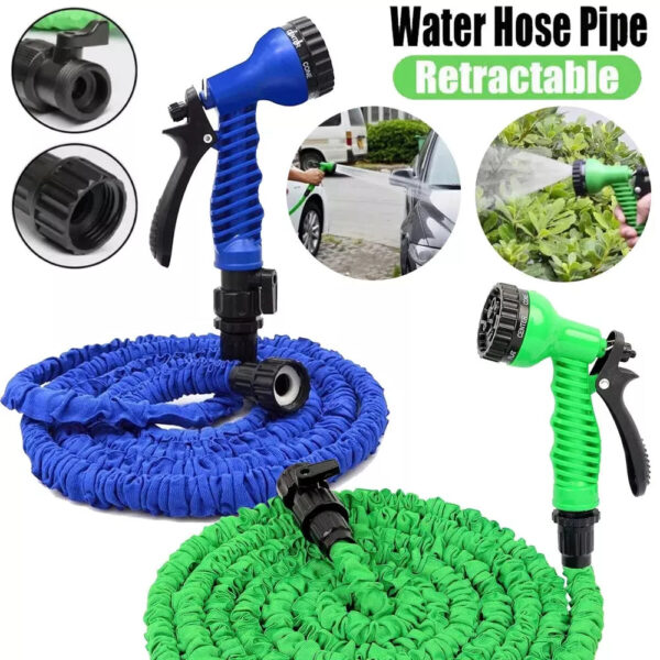 Expandable Garden Hose with Adjustable Spray Gun