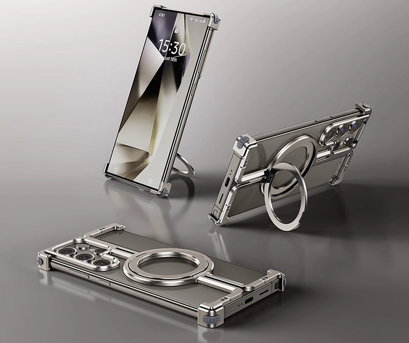 Samsung Magsafe Series | Metal Frame Anti-Fall Magnetic Holder Mobile Phone Case - onlinemegasale.com
