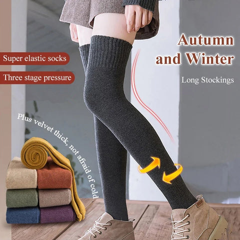 Warm Thigh High Socks Long Stockings - onlinemegasale.com