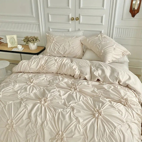 Ruffle Flower Quilt Cover Set - onlinemegasale.com