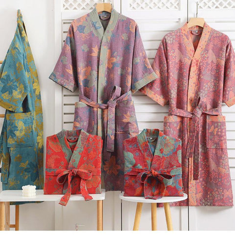 Rosebud Elegance Comfort Bathrobe - onlinemegasale.com