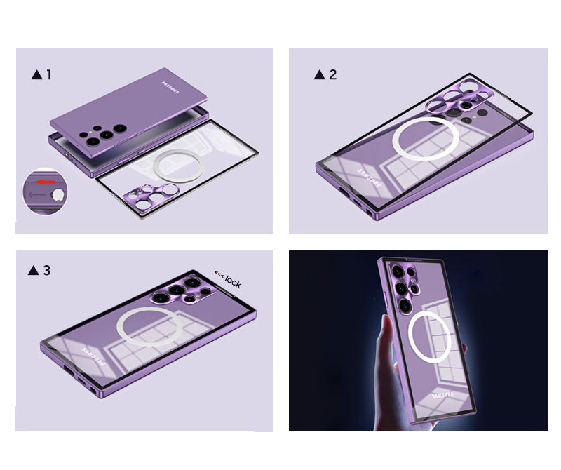 Samsung Magsafe Series | Metal Frame Frosted Glass Phone Case - onlinemegasale.com Samsung Magsafe Series | Metal Frame Frosted Glass Phone Case - onlinemegasale.com