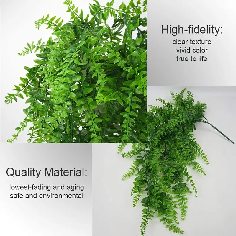 🌿Artificial hanging Persian grass vine - onlinemegasale.com 2pcs premium oxidation resistance artificial flower boston ferns artificial persian rattan fake hanging plant faux greenary vine outdoor uv resistant plastic plants for wall wedding party decor home decor details 7