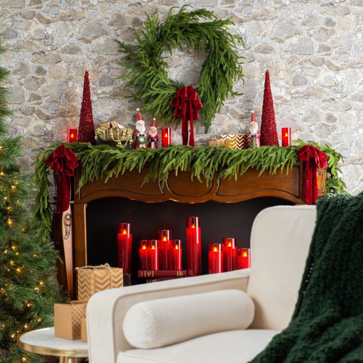 🔥Only $7.99🔥The Best Holiday Greenery - Realistic Norfolk Pine Stems - onlinemegasale.com
