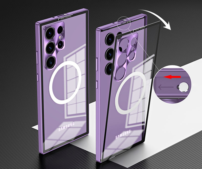 Samsung Magsafe Series | Metal HD Glass Magnetic Phone Case - onlinemegasale.com