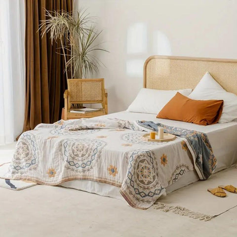 Serene Mandala | Cotton Throw Blanket - onlinemegasale.com