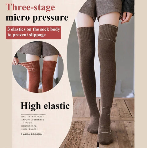 Warm Thigh High Socks Long Stockings - onlinemegasale.com