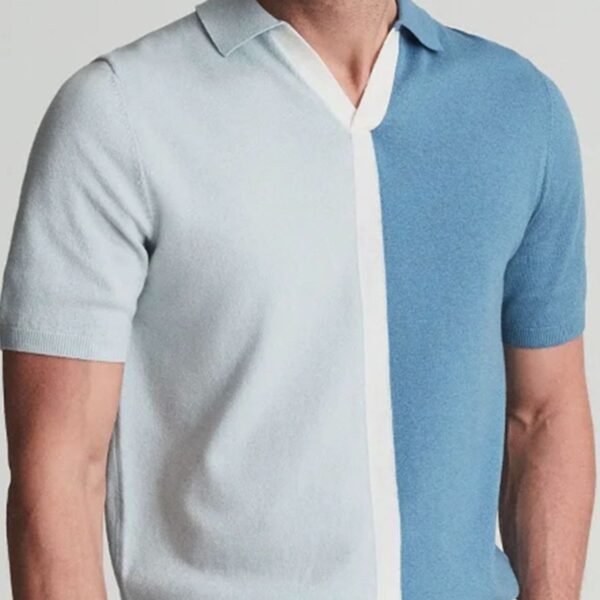 Plus Size Two-Tone Short Sleeve Polo
