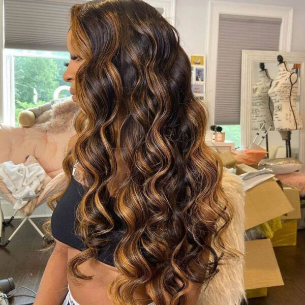 Cranberry Highlight 1B/30 BODY WAVE 26 INCHES |  LACE FRONTAL WIG