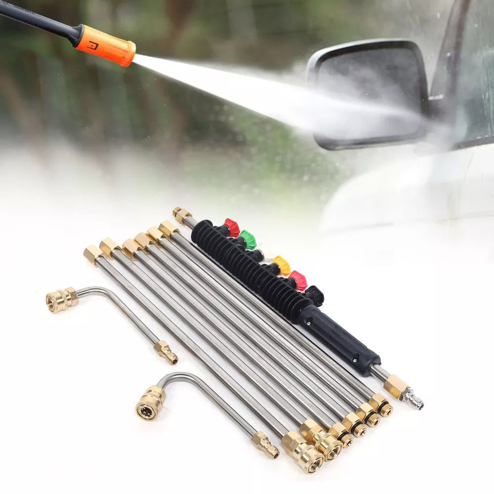 4000 PSI Telescoping High Pressure Washer Wand Set for Gutter & Roof Drainage & Walls Cleaning - onlinemegasale.com