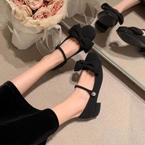 Square Toe Block Heels Slip-Ons