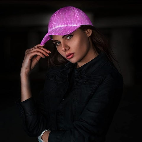 led fiber optic luminous hat bar disco luminous baseball cap hip hop couple flash hat - onlinemegasale.com