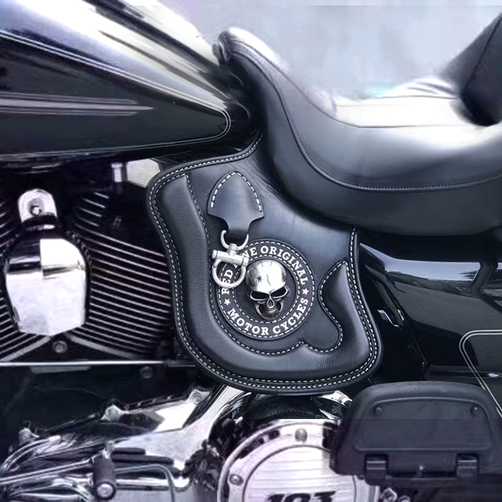 Universal Motorcycle Leather Side Saddle Heat Shield Deflector - onlinemegasale.com