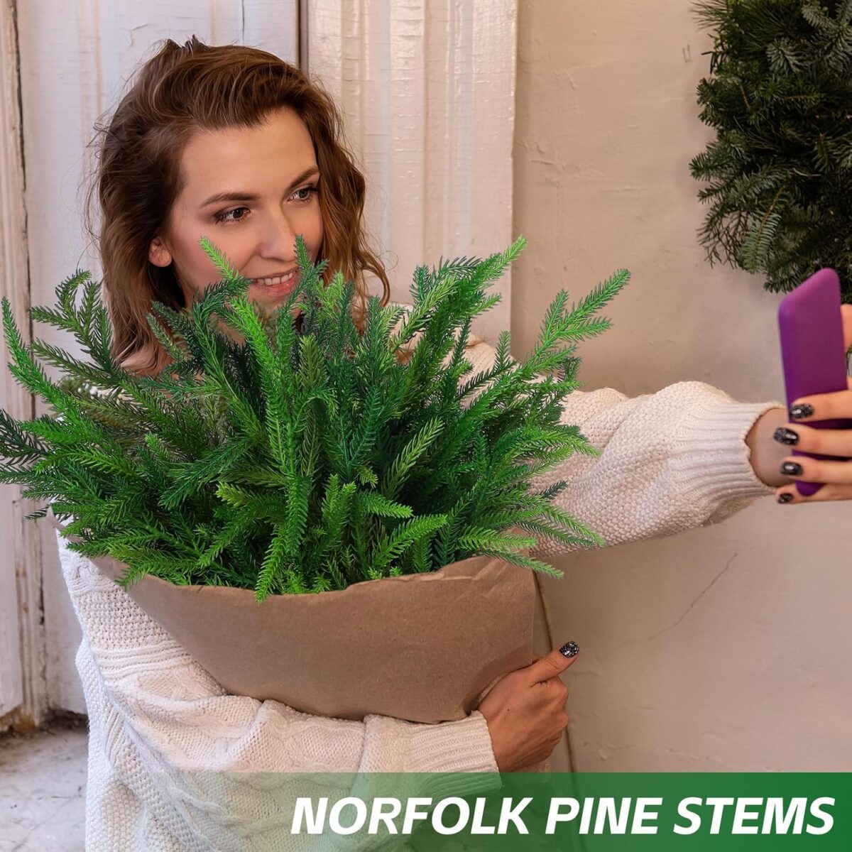 🔥Only $7.99🔥The Best Holiday Greenery - Realistic Norfolk Pine Stems - onlinemegasale.com