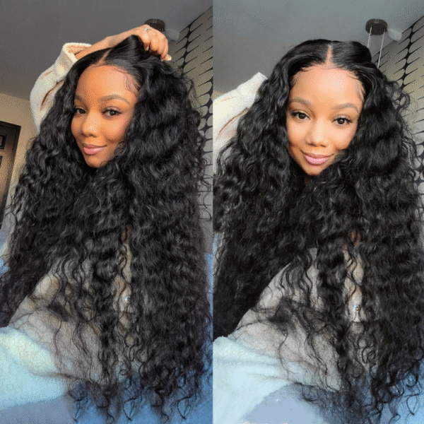 Cranberry Brazilian 12A HD Lace Wig 4X4 Deep WaveVirgin Hair 14-36 inches Long Transparent Wig