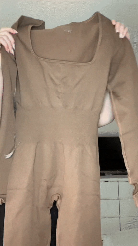 MySeamless™ - Long Sleeve Tummy Control Flared Jumpsuit - onlinemegasale.com