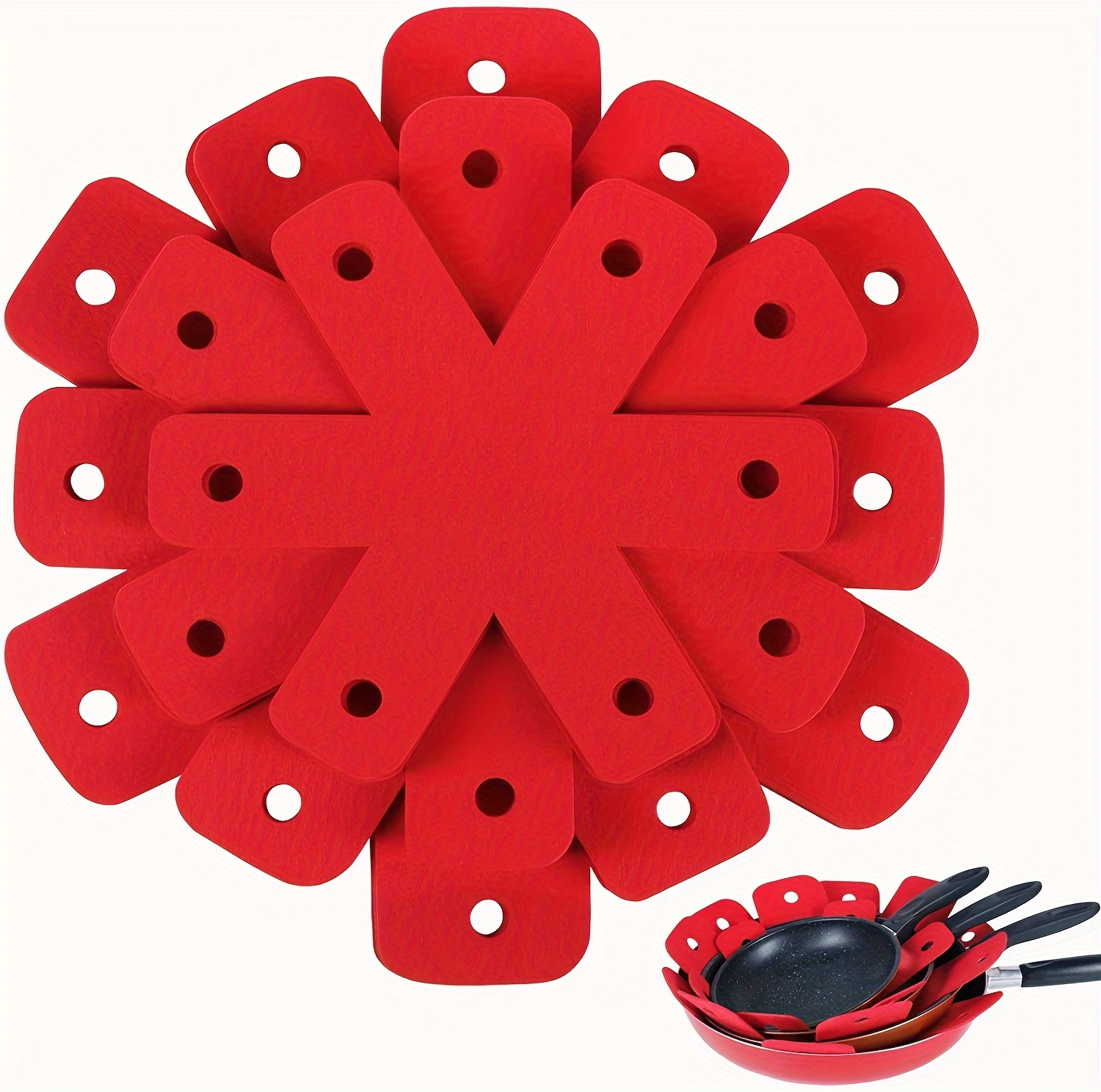 6pcs Floral Hexagonal Placemats - Premium Non-woven Heat Insulation Mats - onlinemegasale.com