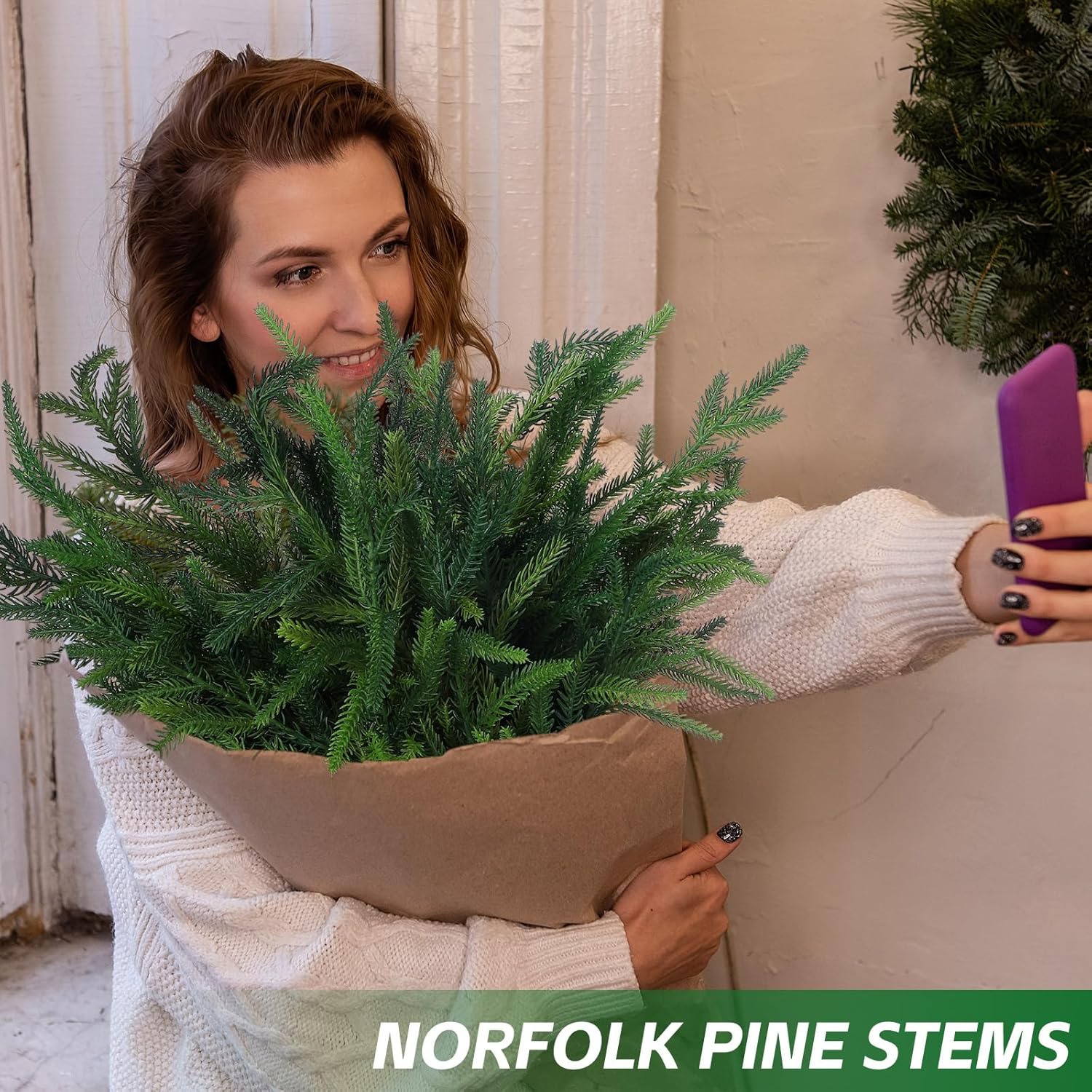 🔥Only $7.99🔥The Best Holiday Greenery - Realistic Norfolk Pine Stems - onlinemegasale.com