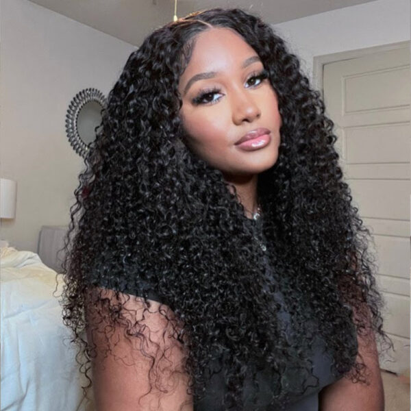 Cranberry12A Real Glueless Swiss HD Lace Curly Wave 5X5 Closure Wigs 180% Density