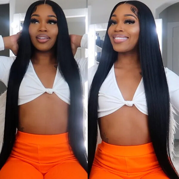 Cranberry 12A 5X5 Silky Straight Pre Plucked Virgin Hair 18-36 inches HD Lace Closure Long Wigs