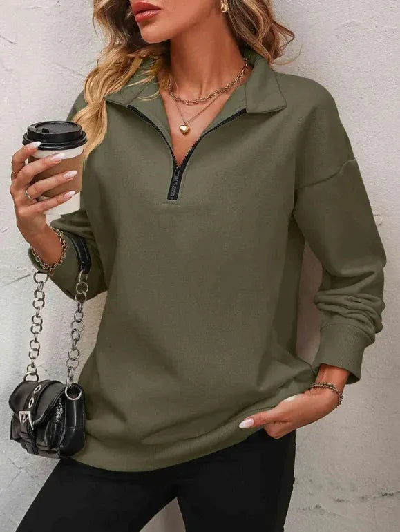 Olive™ - Zip-Up Sweater - onlinemegasale.com Olive™ - Zip-Up Sweater - onlinemegasale.com