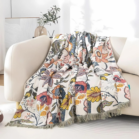 Rustic Artistic Flora Blanket - onlinemegasale.com