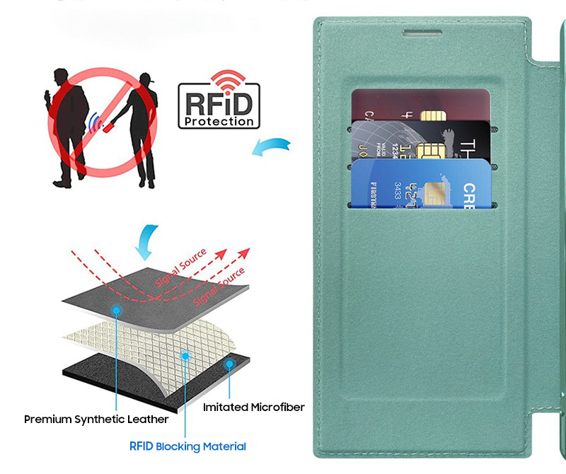 Samsung Magsafe Series | Business Type Electroplated Magnetic Flip Leather Case - onlinemegasale.com