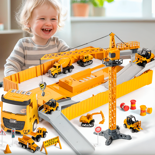 Bulldozer Crane Construction Truck (Alloy Construction Set)
