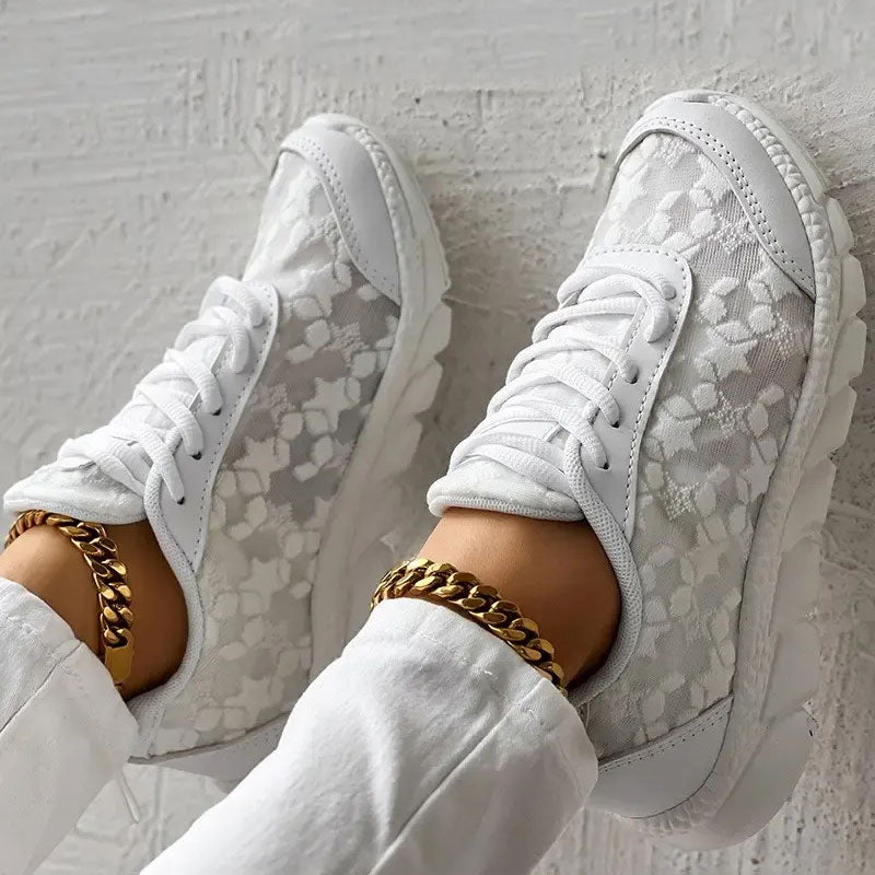 [35-44]Breathable sneakers with round toe and lace - onlinemegasale.com