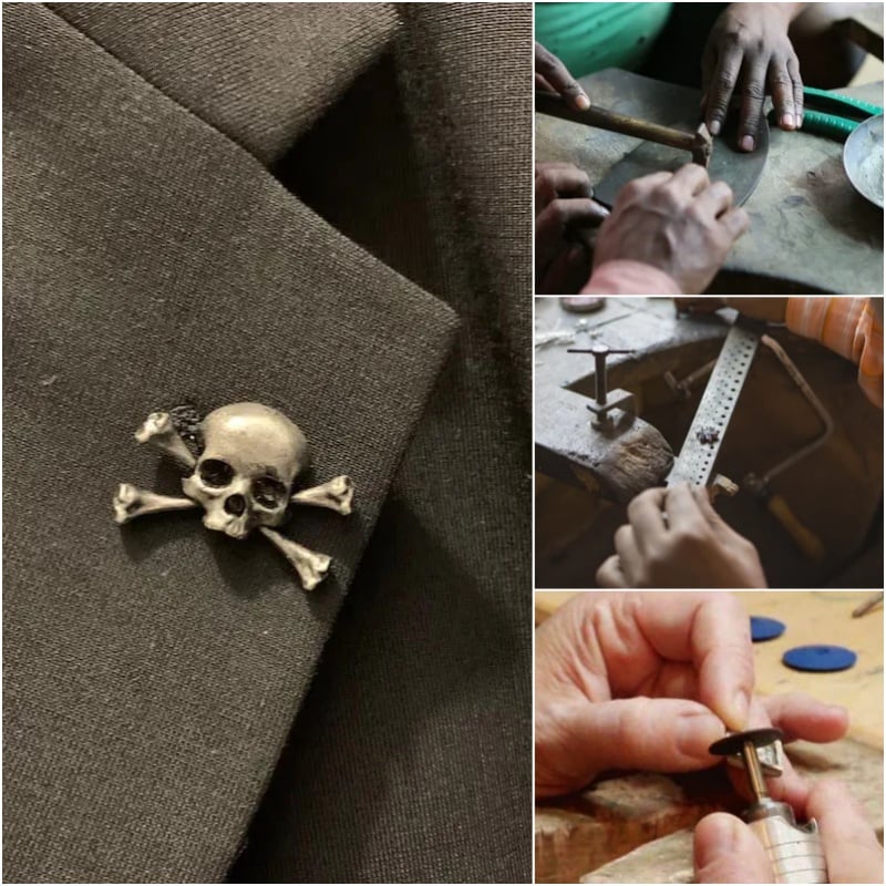 💀100% Handmade - Vintage Gothic Skull Brooch🔥 - onlinemegasale.com