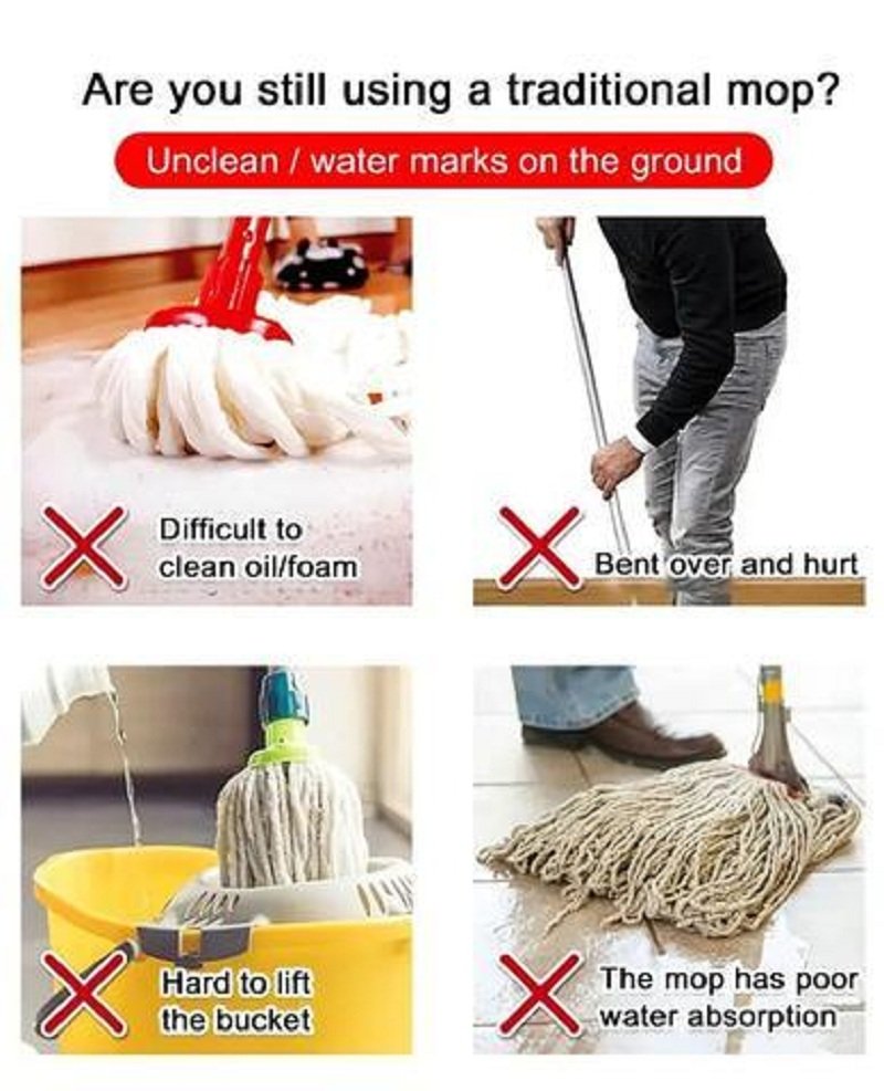 360° Rotatable Adjustable Cleaning Mop - onlinemegasale.com