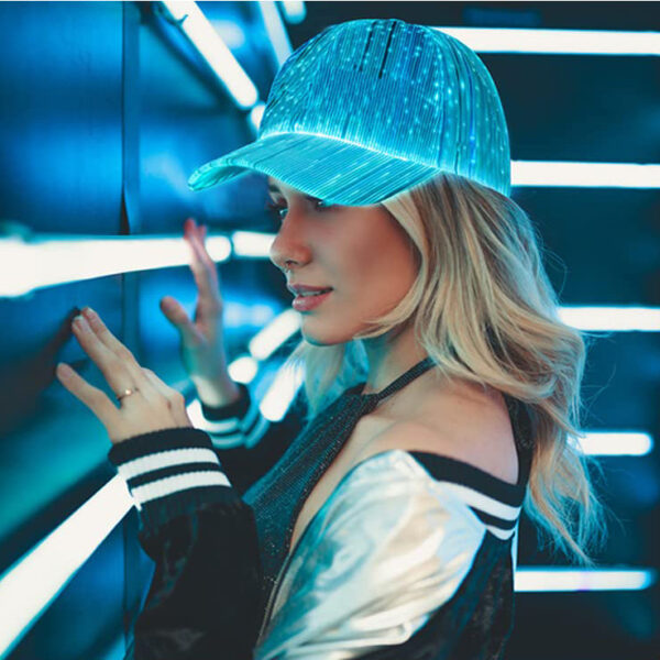 led fiber optic luminous hat bar disco luminous baseball cap hip hop couple flash hat