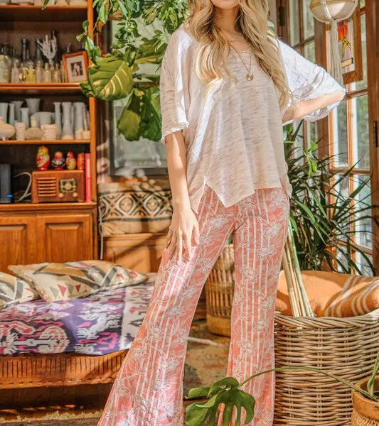 And The Why Wrinkle-Free Stretch Bell Bottom Flare Pants