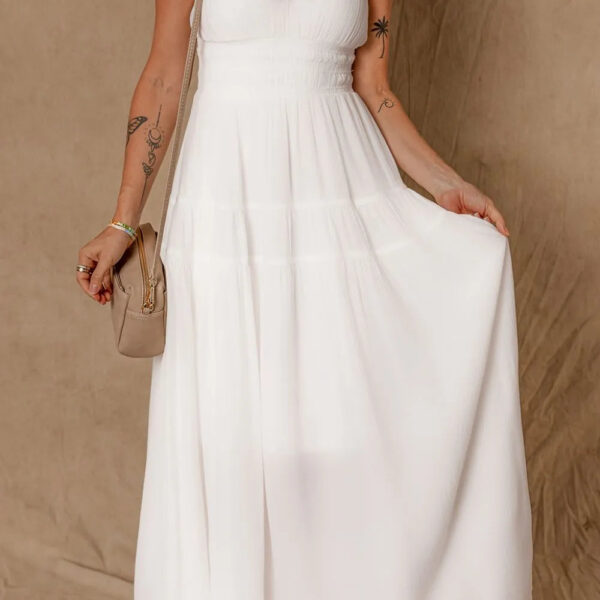 V-Neck High Waist Cami Dress