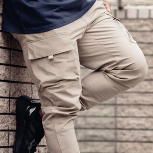 Men's Plus Size Drawstring Pants with Cargo Pockets