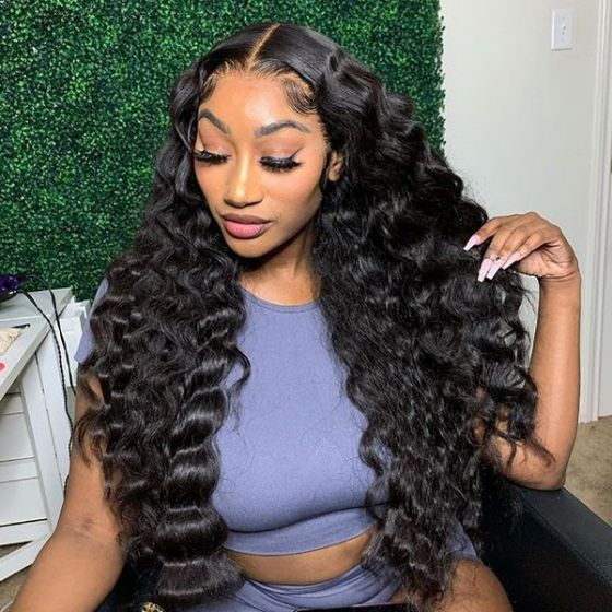 Cranberry 10A 4x4 Inch Lace Closure Human Hair Wigs Loose Deep  Remy Indian Hair Wigs Natural Color
